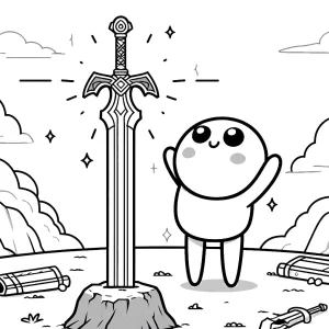 coloriage Épée gratuit pour enfants