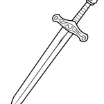 coloriage Épée pour enfant de 3 ans