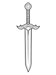 coloriage Épée et decoupage a imprimer gratuit
