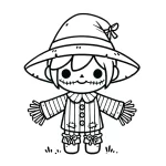 imprimer coloriage Épouvantail gratuit