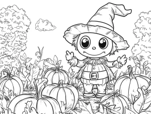 coloriage Épouvantail d