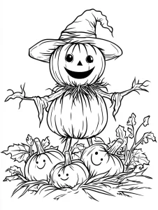 coloriage Épouvantail a imprimer gratuitement