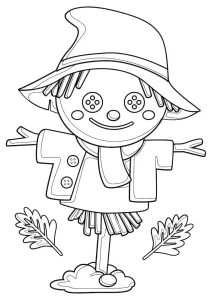 coloriage Épouvantail à imprimer pour enfant de 7 ans
