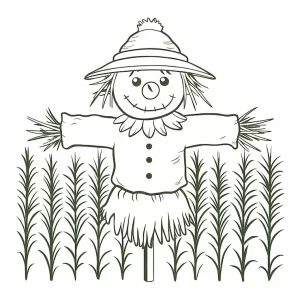 coloriage Épouvantail en ligne pour enfant