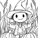 coloriage Épouvantail pour enfants a imprimer