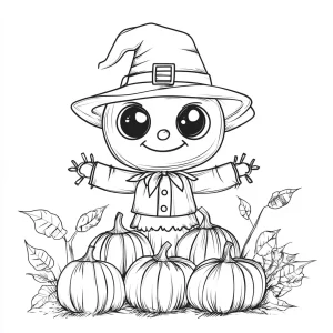 coloriage Épouvantail pour enfant de 6 ans