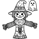 coloriage Épouvantail pour enfants à imprimer
