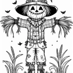 coloriage Épouvantail pour enfants à télécharger