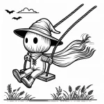coloriage Épouvantail à imprimer pour enfant de 7 ans