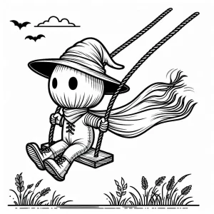 coloriage Épouvantail à imprimer pour enfant de 7 ans