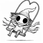coloriage Épouvantail educatif pour enfant