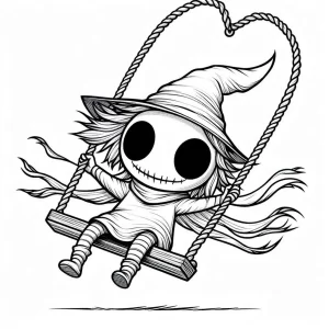 coloriage Épouvantail educatif pour enfant