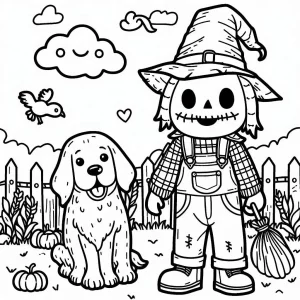 coloriage Épouvantail à imprimer pour enfant de 6 ans