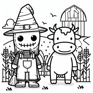 coloriage Épouvantail à imprimer pour enfants
