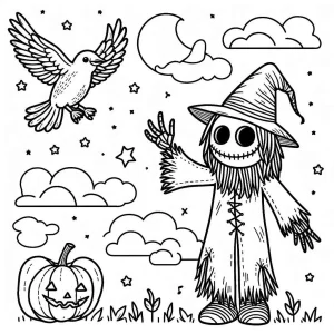 coloriage Épouvantail en ligne pour enfant