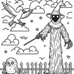 coloriage Épouvantail gratuit a imprimer