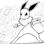 coloriage Evoli et decoupage a imprimer gratuit