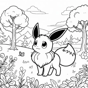 coloriage Evoli à imprimer pour enfant de 3 ans