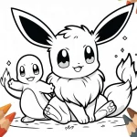 coloriage Evoli et découpage à imprimer