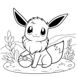 coloriage Evoli de pour enfants