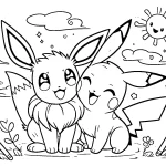 coloriage Evoli pour primaire