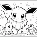 coloriage Evoli à imprimer pour enfant de 8 ans
