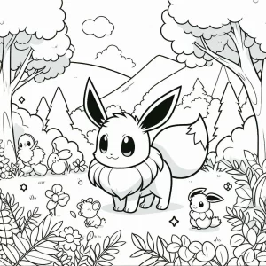 coloriage Evoli educatif pour enfant