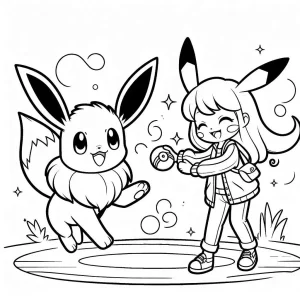 coloriage Evoli et découpage à imprimer