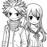 coloriage Fairy Tail à imprimer pour enfant de 7 ans