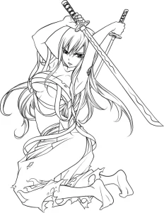 coloriage Fairy Tail à imprimer pour enfant de 3 ans