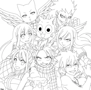 coloriage Fairy Tail à imprimer pdf gratuit