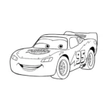 coloriage Flash McQueen souriant pour enfant gratuit