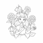 coloriage Flora et les Fleurs Enchantées pour enfants a imprimer
