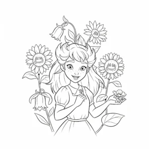 coloriage Flora et les Fleurs Enchantées pour enfants a imprimer