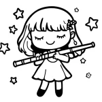coloriage Flute à imprimer pour enfant de 4 ans