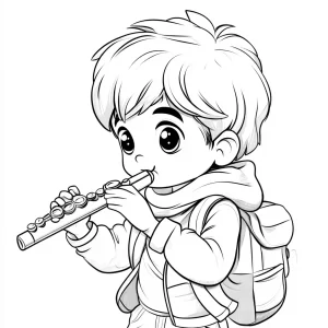 coloriage Flute à imprimer pour enfant de 9 ans