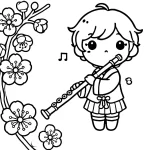 coloriage Flute à imprimer pour enfant de 2 ans