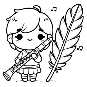 coloriage Flute pour enfants a imprimer gratuit
