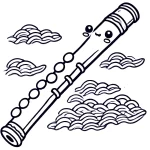 coloriage Flute à imprimer pour enfant de 6 ans