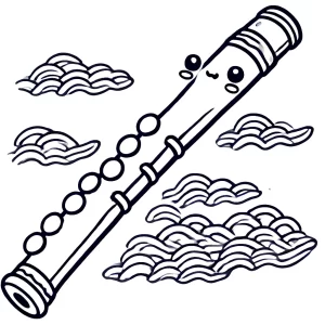 coloriage Flute à imprimer pour enfant de 6 ans