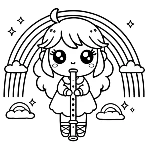 coloriage Flute et apprentissage