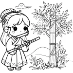 coloriage Flute à imprimer pour enfant de 7 ans