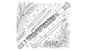 coloriage Flute à imprimer pour enfant de 9 ans