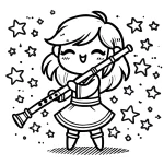 coloriage Flute à imprimer pour enfant de 9 ans