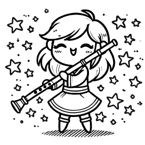 coloriage Flute à imprimer pour enfant de 9 ans