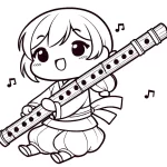 coloriage Flute à imprimer pour enfant de 6 ans