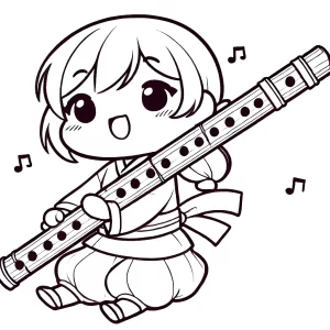 coloriage Flute à imprimer pour enfant de 6 ans