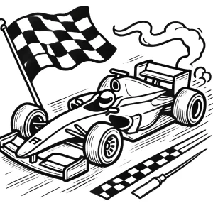 coloriage Formule 1 pour enfants a imprimer