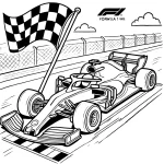coloriage Formule 1 pour enfant de 4 ans