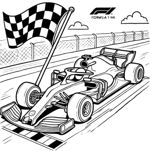 coloriage Formule 1 pour enfant de 4 ans